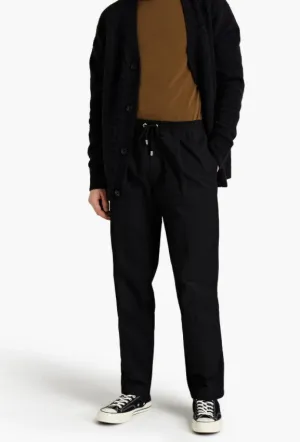 Black Cotton-Blend Pants