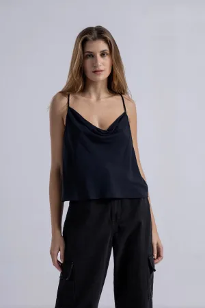 Black Draped Blouse