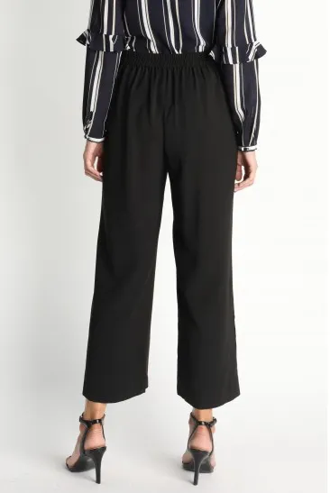 Black Wide Leg Pleated Pants