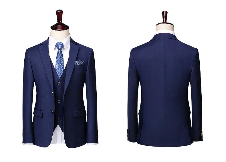 Blue Classic Two-Buttons Suit