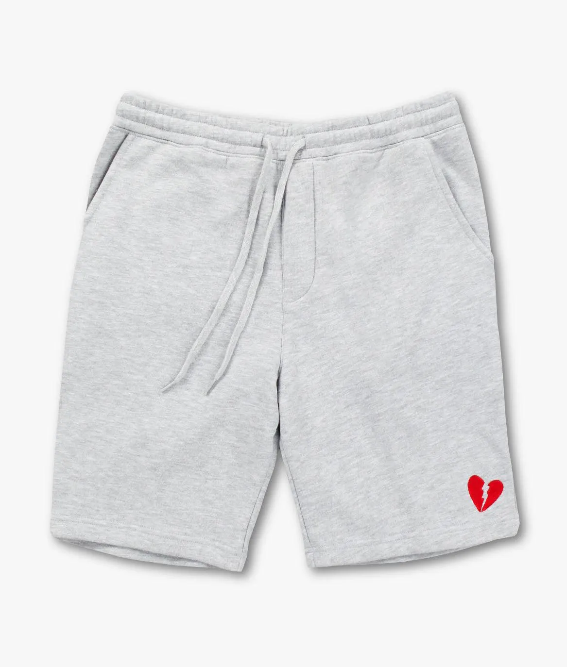 Broken Heart Embroidered Mens Fleece Shorts