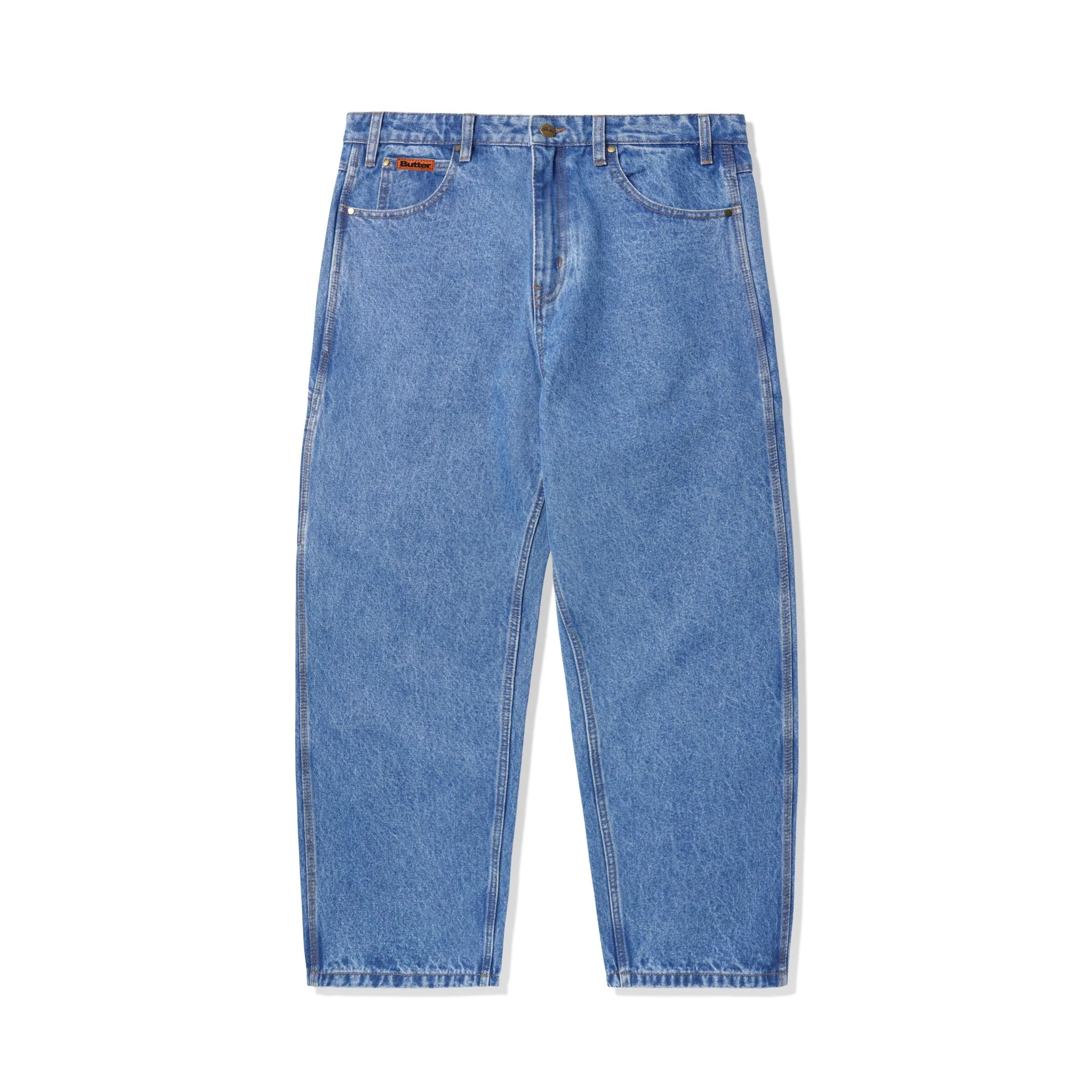 Butter Baggy Denim Jeans: Washed Indigo