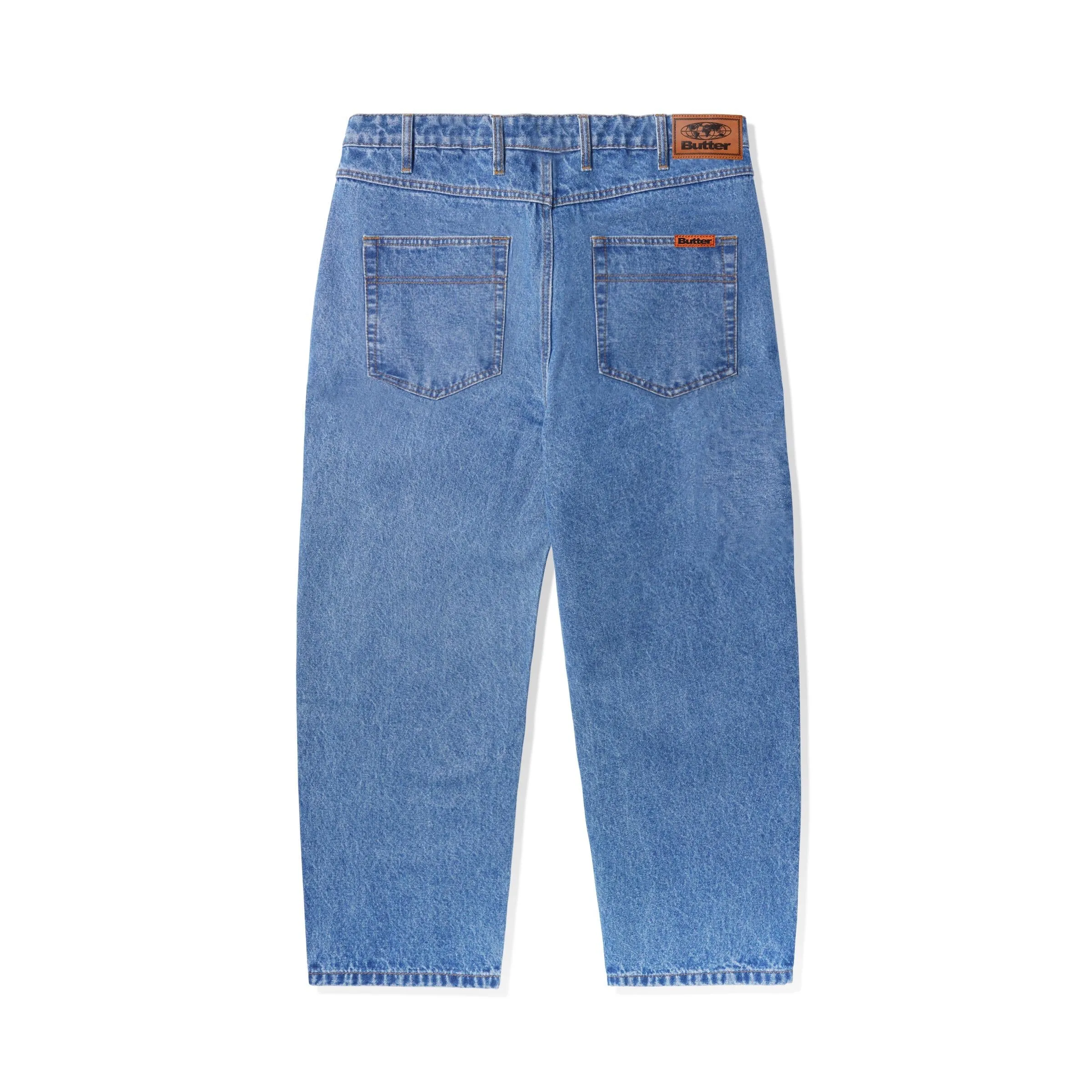 Butter Baggy Denim Jeans: Washed Indigo