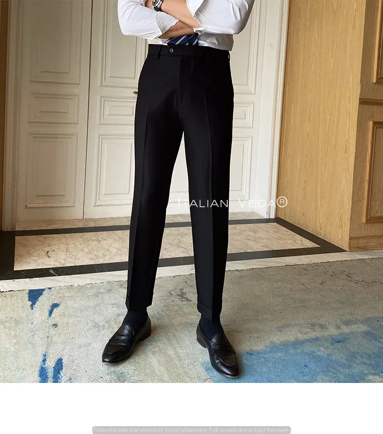 Charcoal Black Men Formal Pants by Italian Vega®