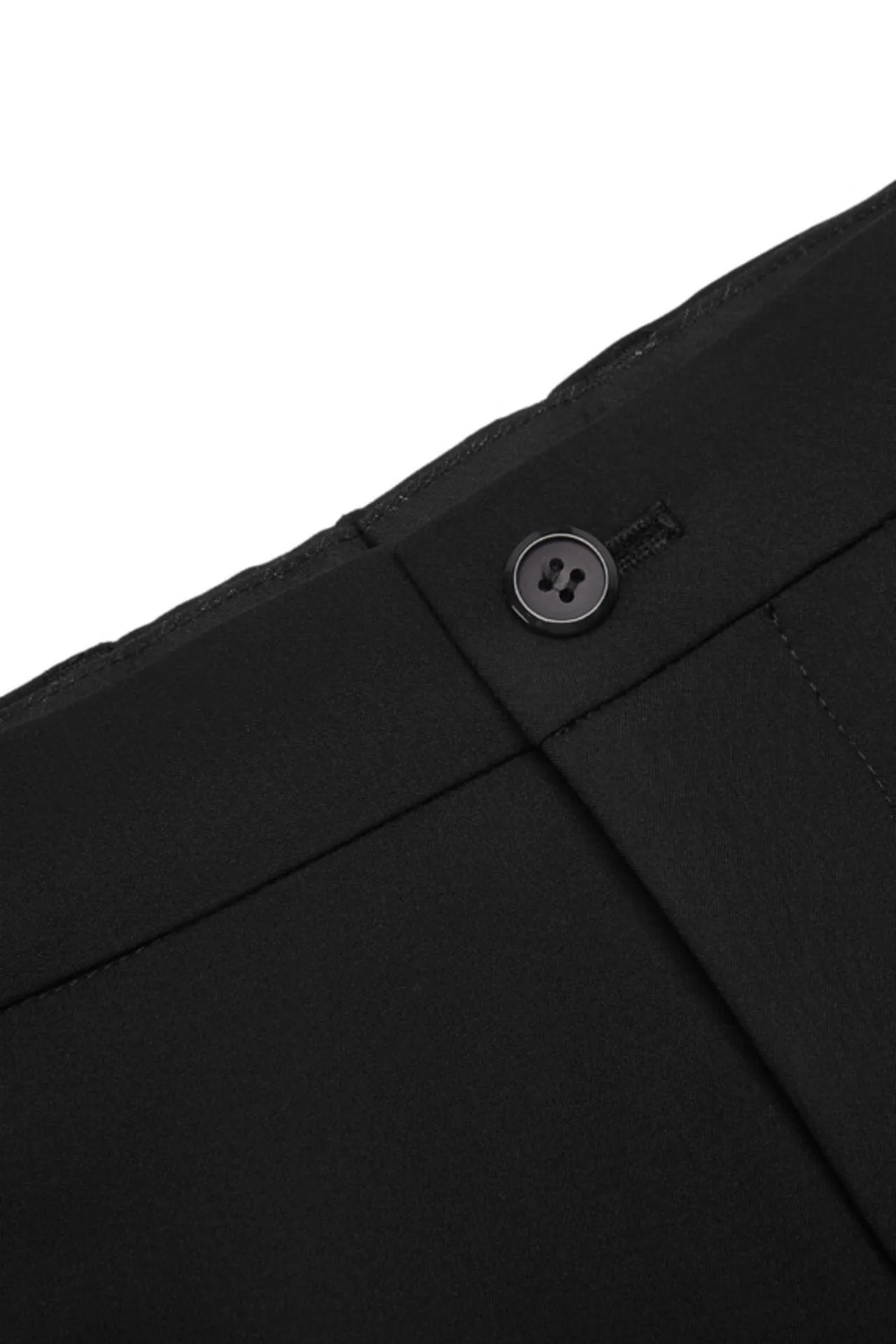 Cool and Soft Touch Multi-Way Stretch Smart Fit Plain Suit Pants with Elastic Waist Band