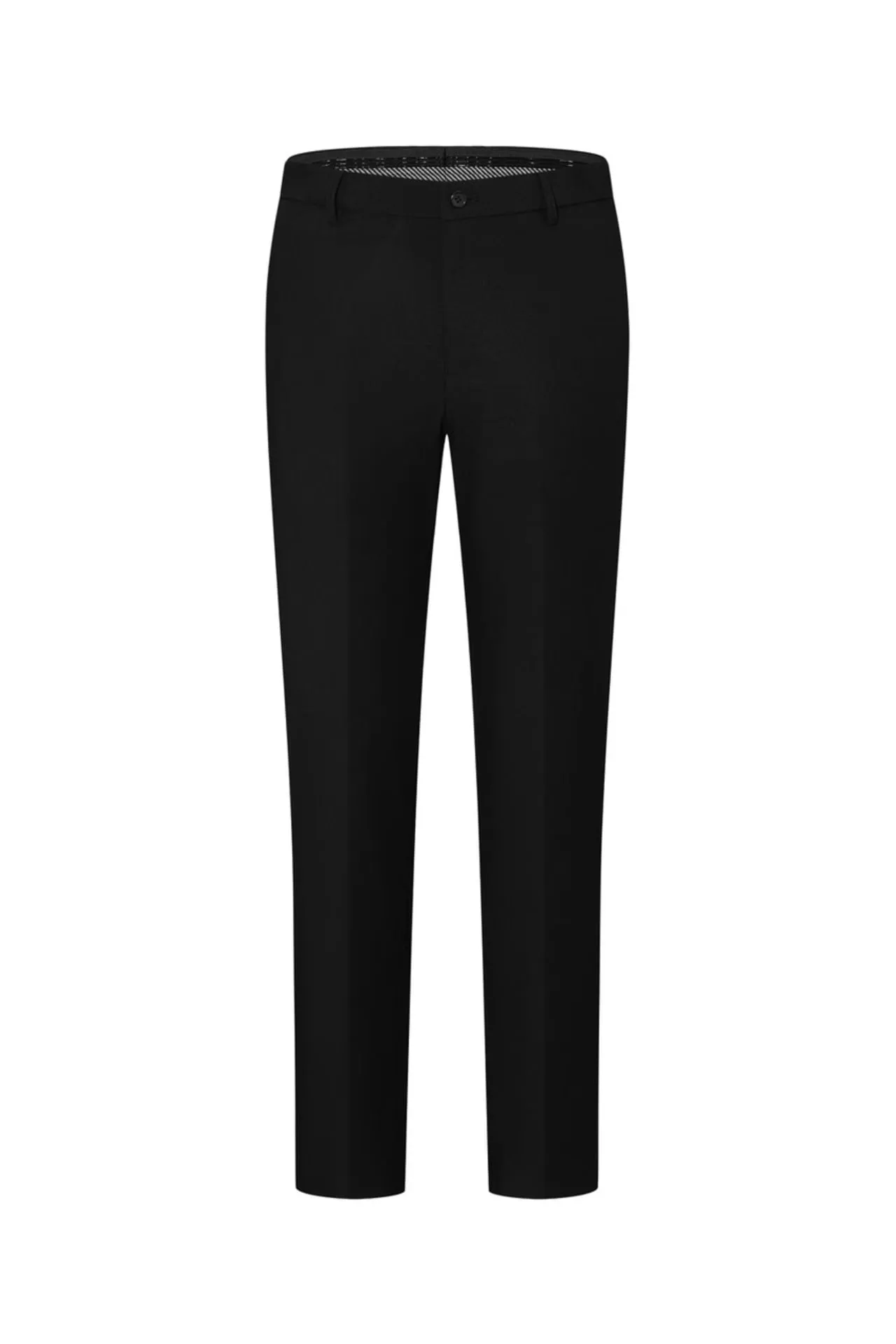 Cool and Soft Touch Multi-Way Stretch Smart Fit Plain Suit Pants with Elastic Waist Band