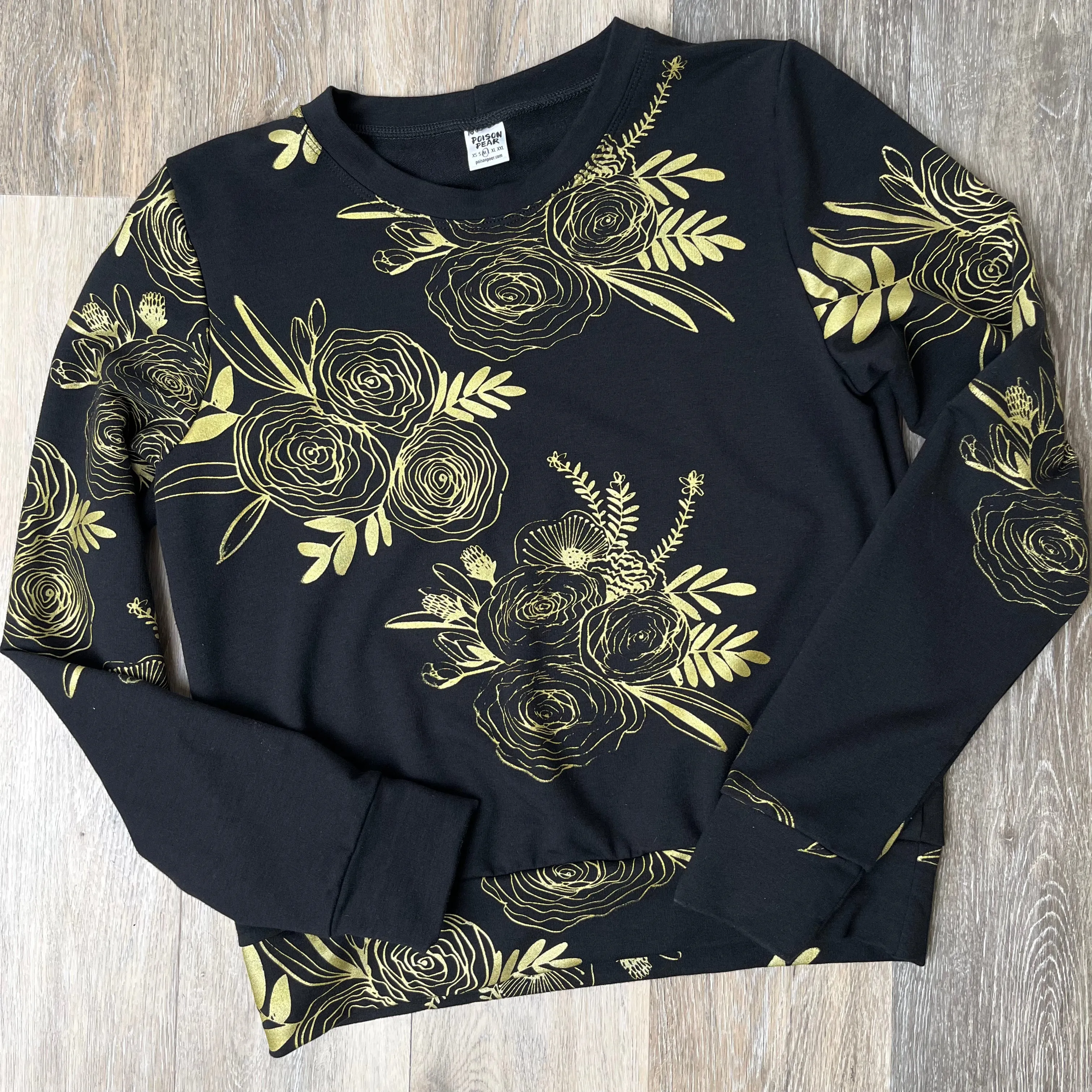 Cropped Sweatshirt - Gold Floral