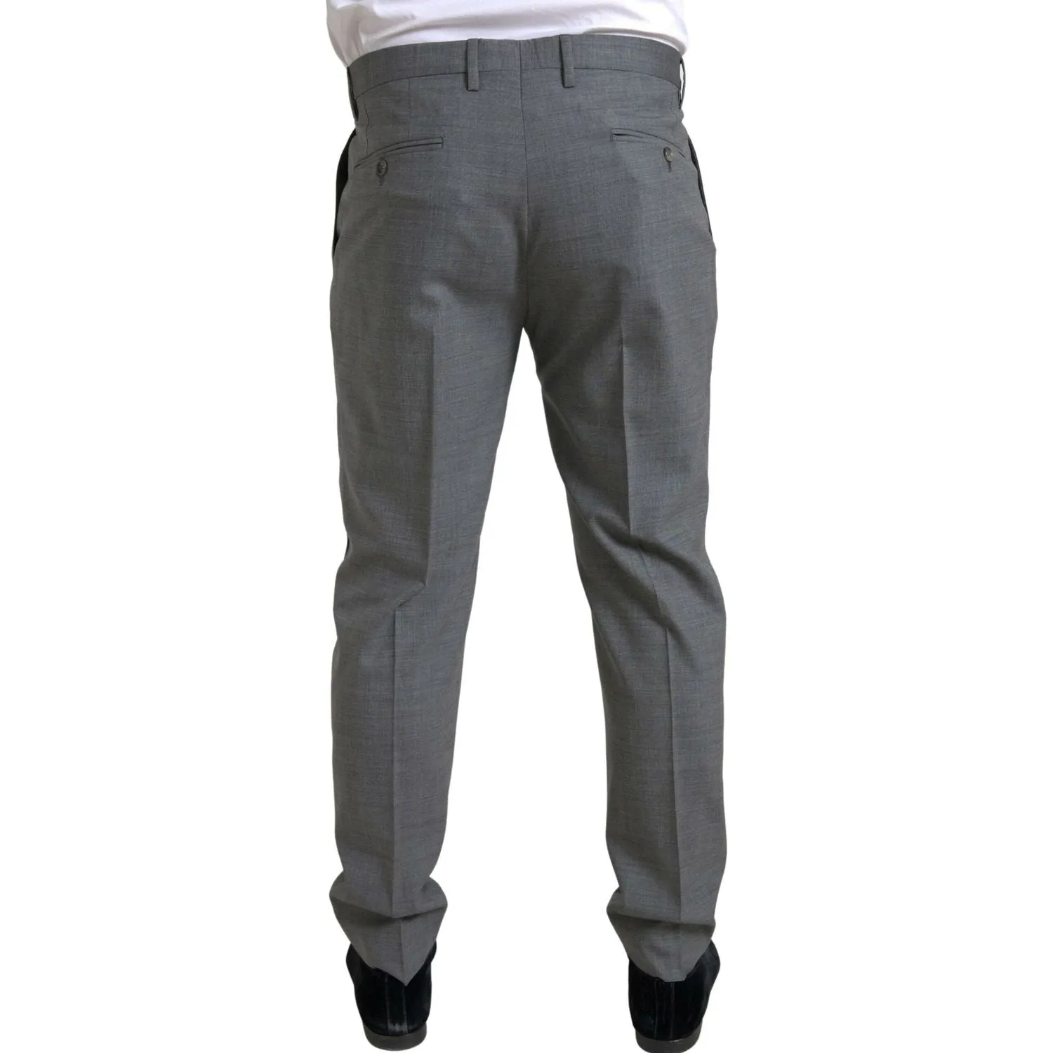 Dolce & Gabbana Elegant Skinny Wool Dress Pants in Grey