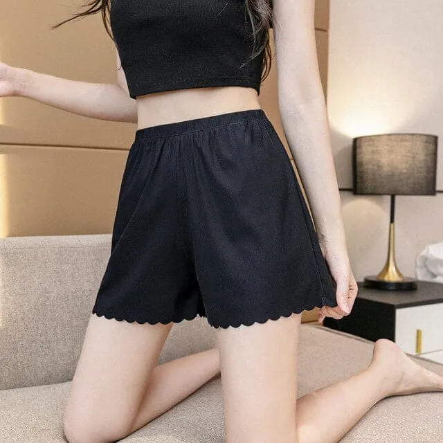 DressBetty - Wave hem boxing pants loose women outer shorts women underwear skirt safety shorts striped seamless underwear