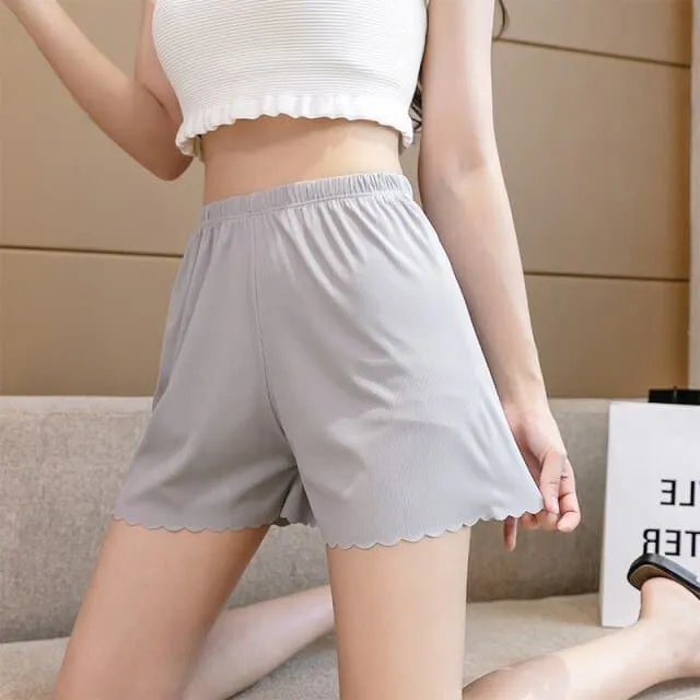 DressBetty - Wave hem boxing pants loose women outer shorts women underwear skirt safety shorts striped seamless underwear