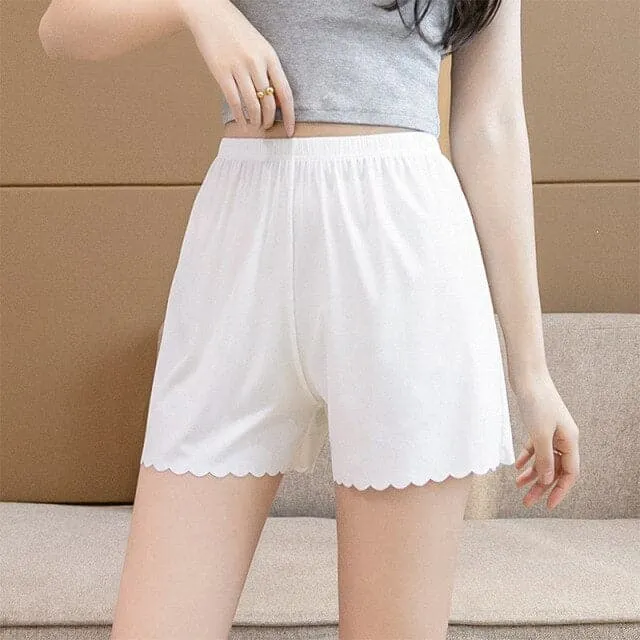 DressBetty - Wave hem boxing pants loose women outer shorts women underwear skirt safety shorts striped seamless underwear