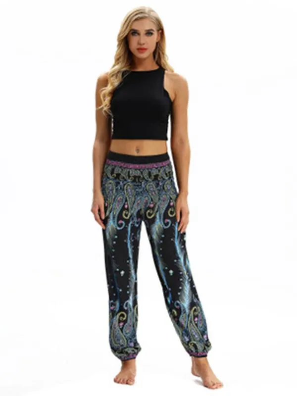 Elastic Waist Wide Leg Casual Pants