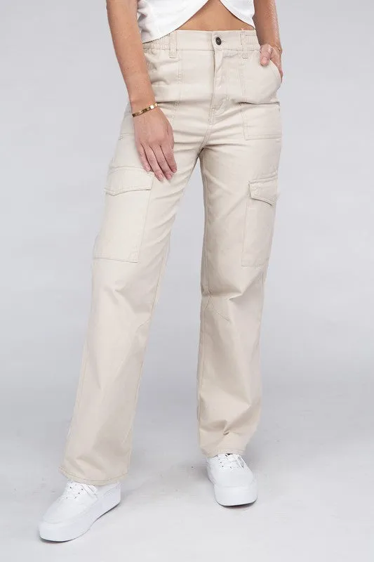 Everyday Wear Elastic-Waist Cargo Pants // 3 Colors