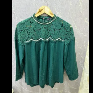 Green Top with Net Lace