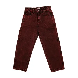 Hoddle 16o Denim Ranger Jean: BlackAcid Wash w/ Red Wash