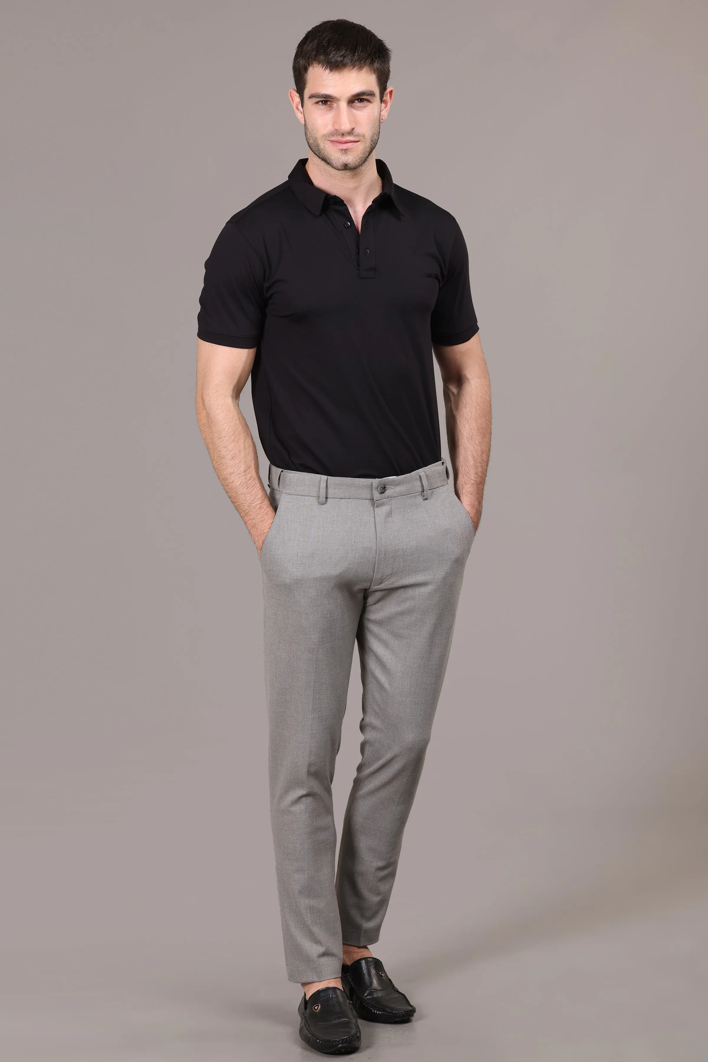 Ivyn Elegant Grey Formal Trousers for Men