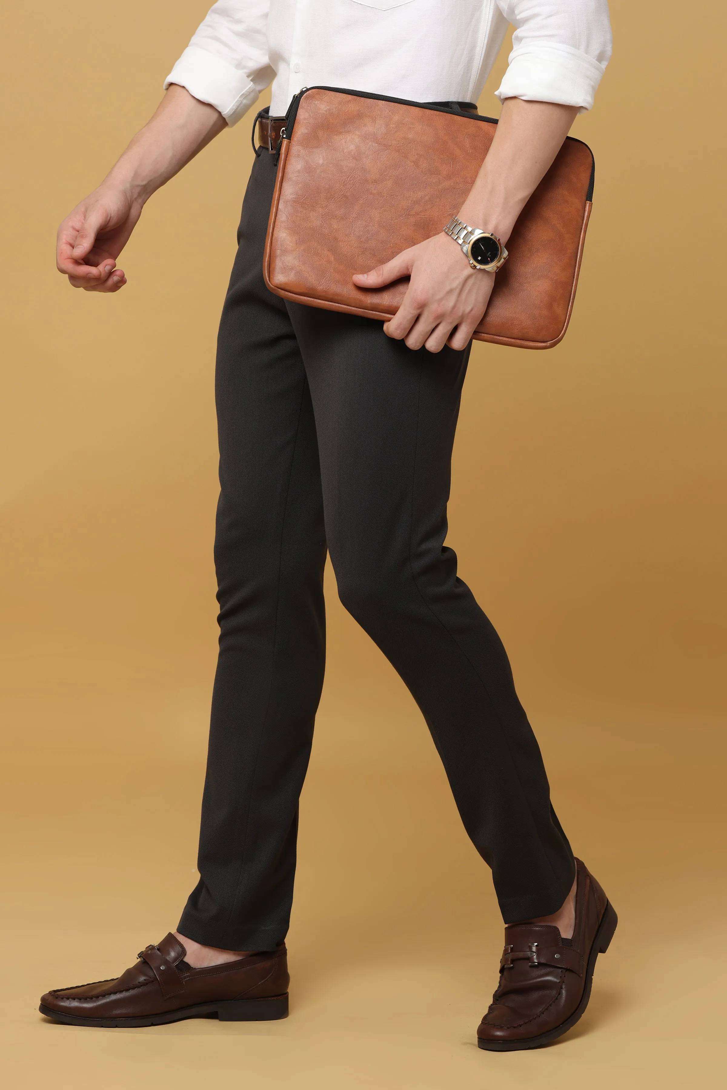 Ivyn Elegant Night Grey Formal Trousers