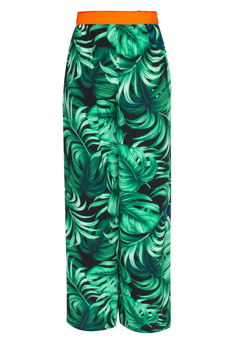 Jungle - Monstera Black / Green Pants (Neon Orange)