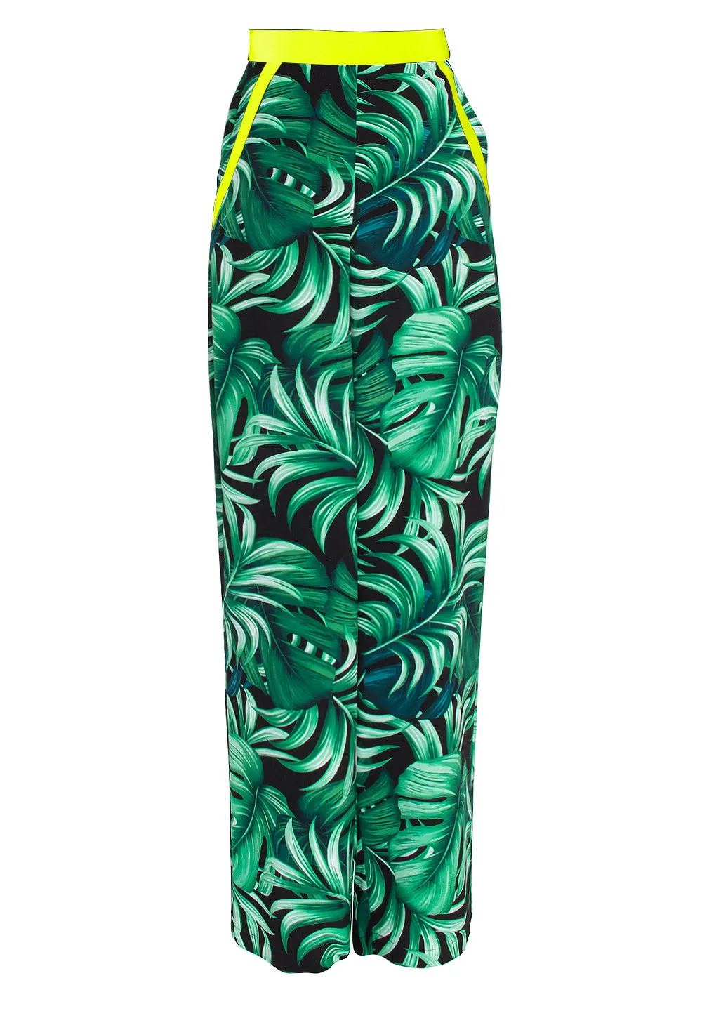 Jungle - Monstera Black / Green Pants (Neon Yellow)