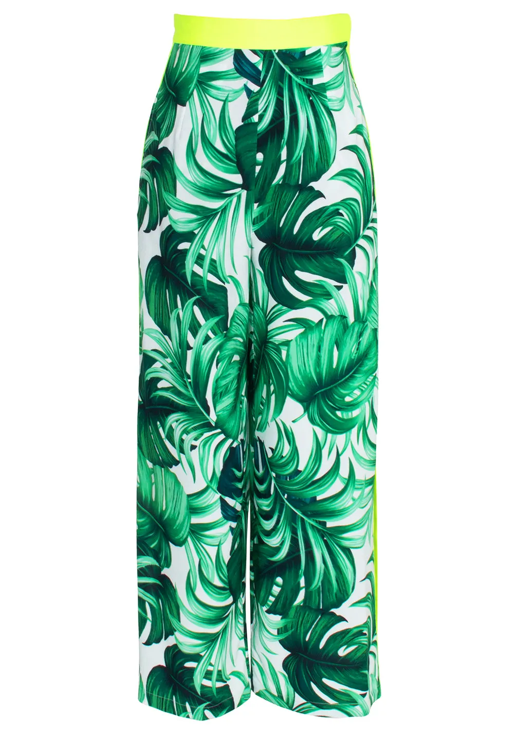 Jungle - Monstera White / Green Pants (Neon Yellow)