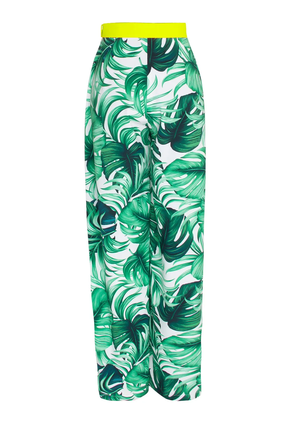 Jungle - Monstera White / Green Pants (Neon Yellow)