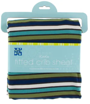 KicKee Pants Botany Grasshopper Stripe Fitted Crib Sheet