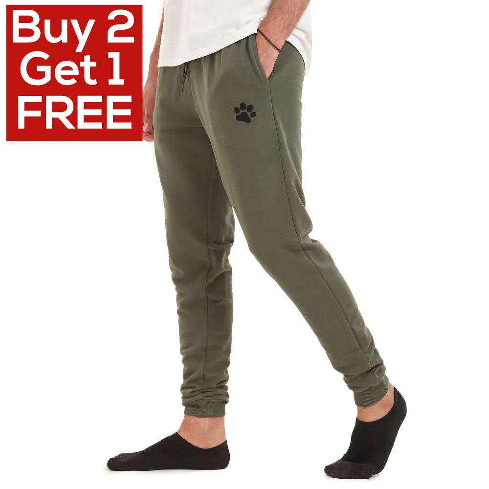 Men summer Sweatpants Dark green paws