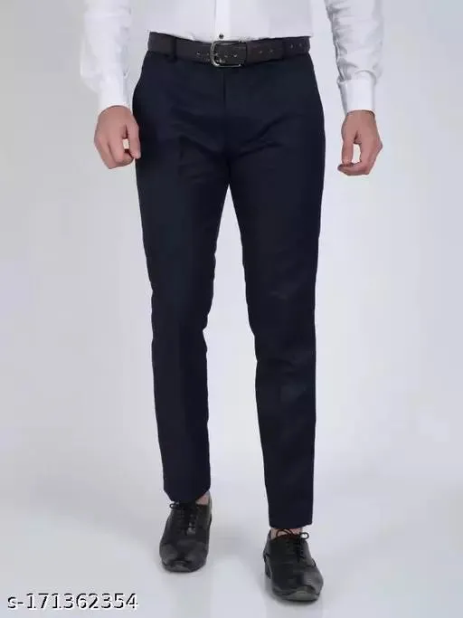 Men's Formal Trouser Pants PACK OF 3- BLACK, NAVYBLUE, DARKGREY