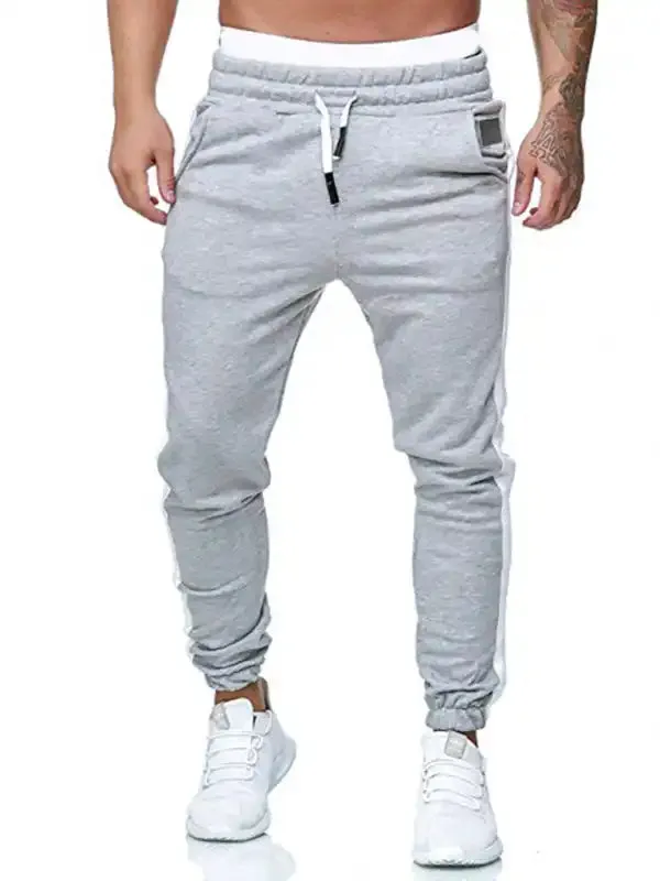 Men’s sports color block casual trousers