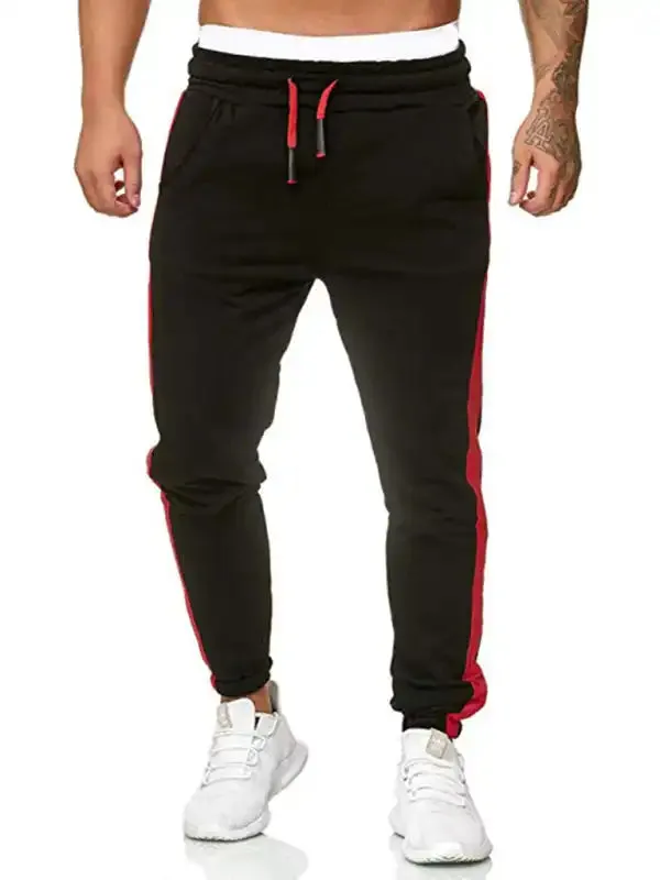 Men’s sports color block casual trousers