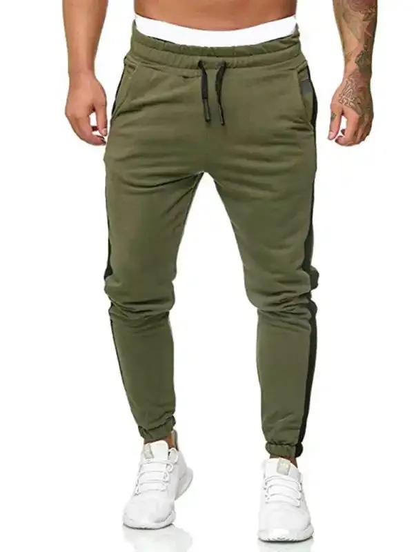 Men’s sports color block casual trousers