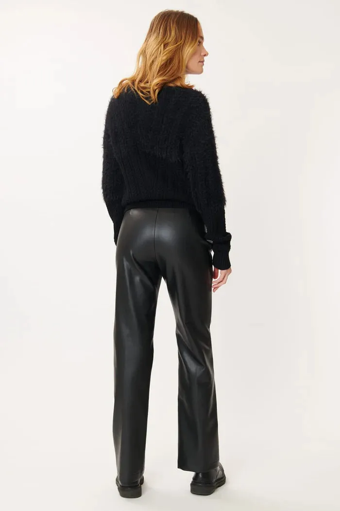 Nadia Vegan Leather Pant - Black