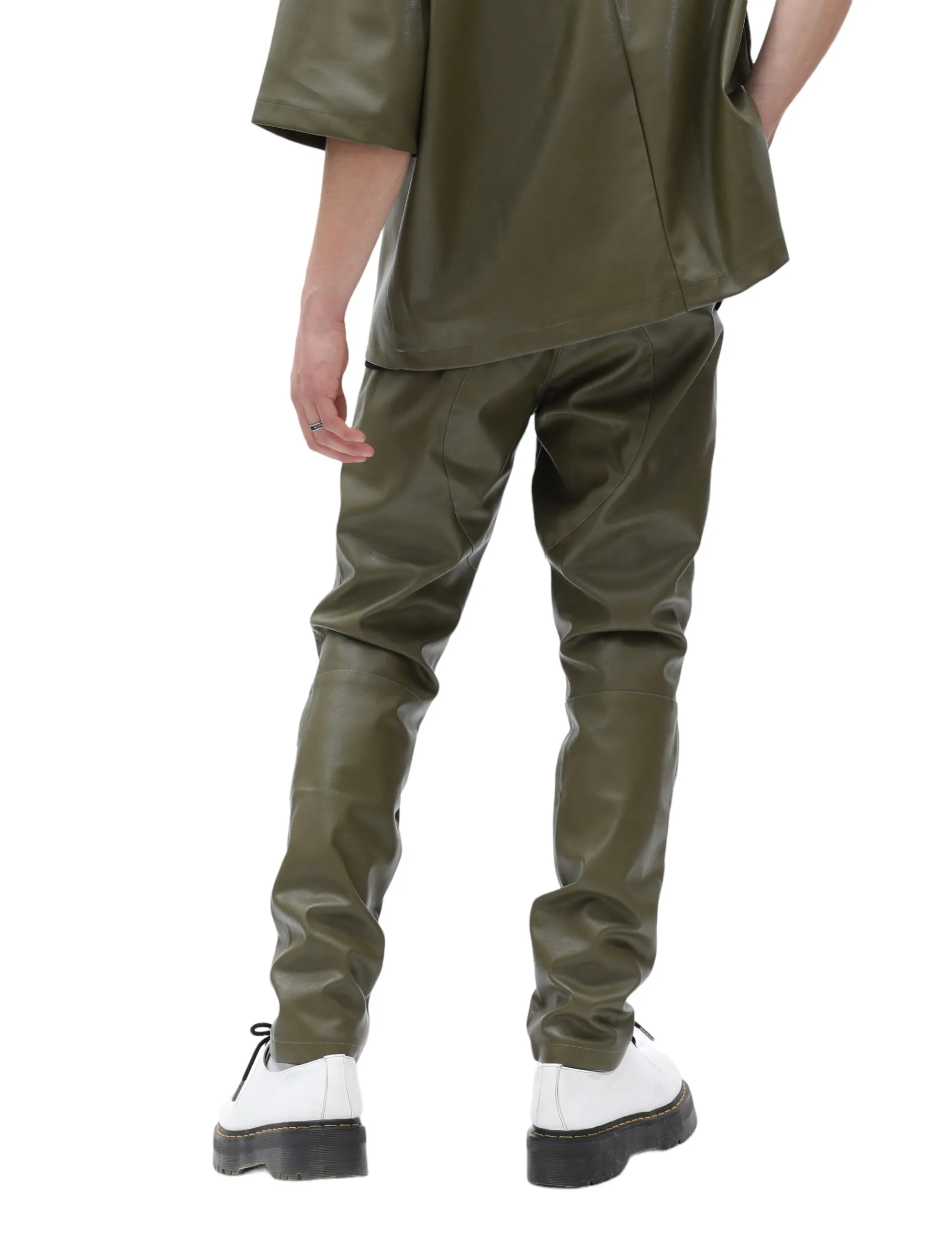 Olive Green Leather Pants