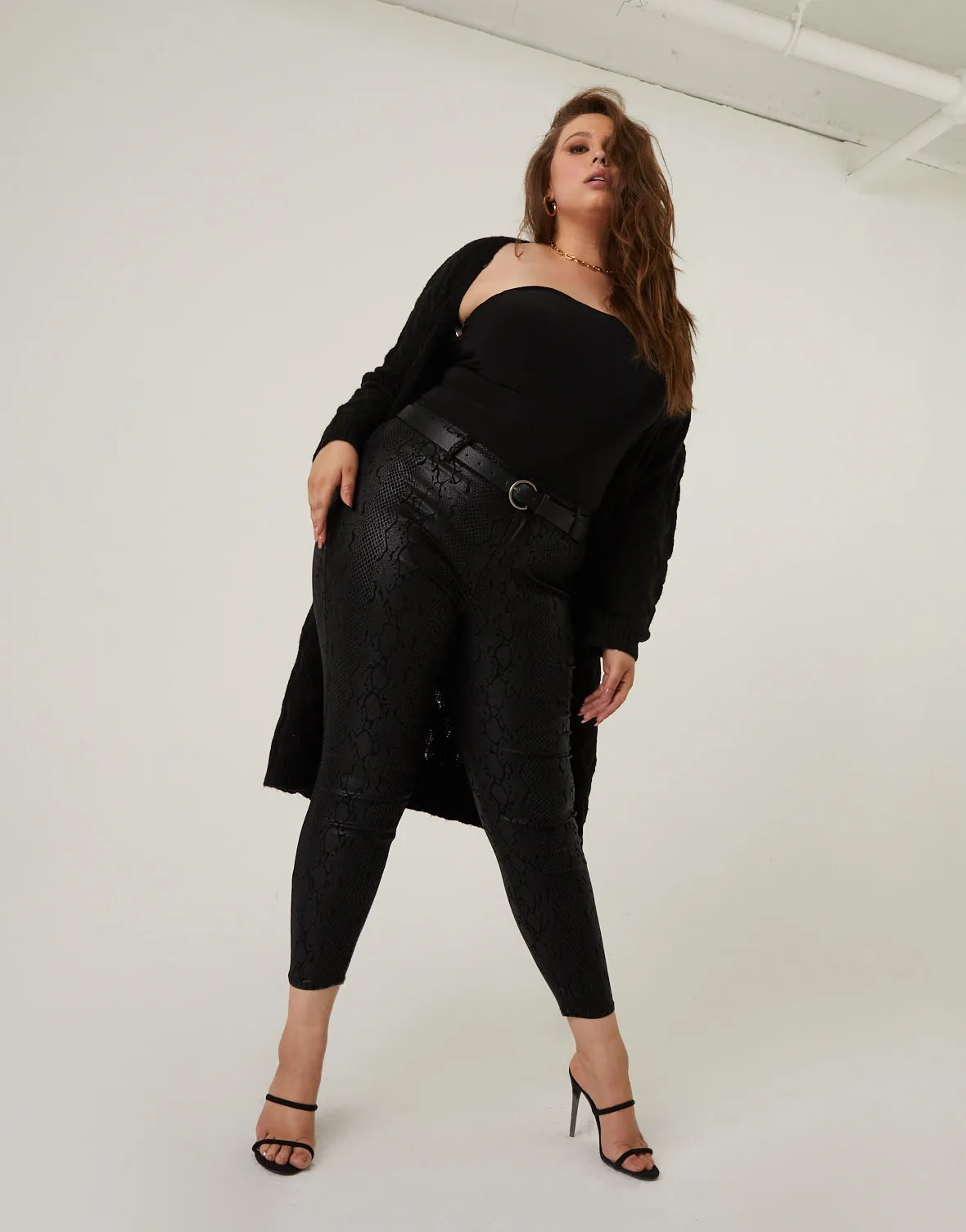 Plus Size Snake Print Pants