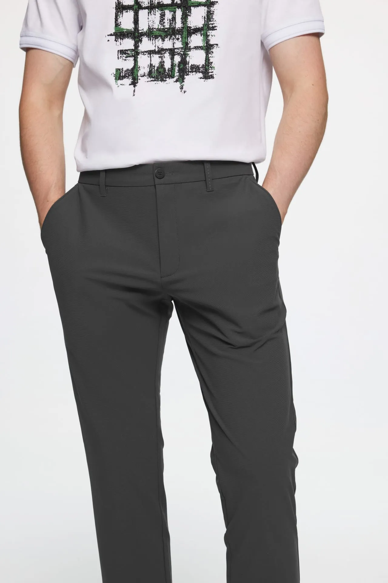 Soft Multi Way Stretch Casual Slim Tapered Fit Pants