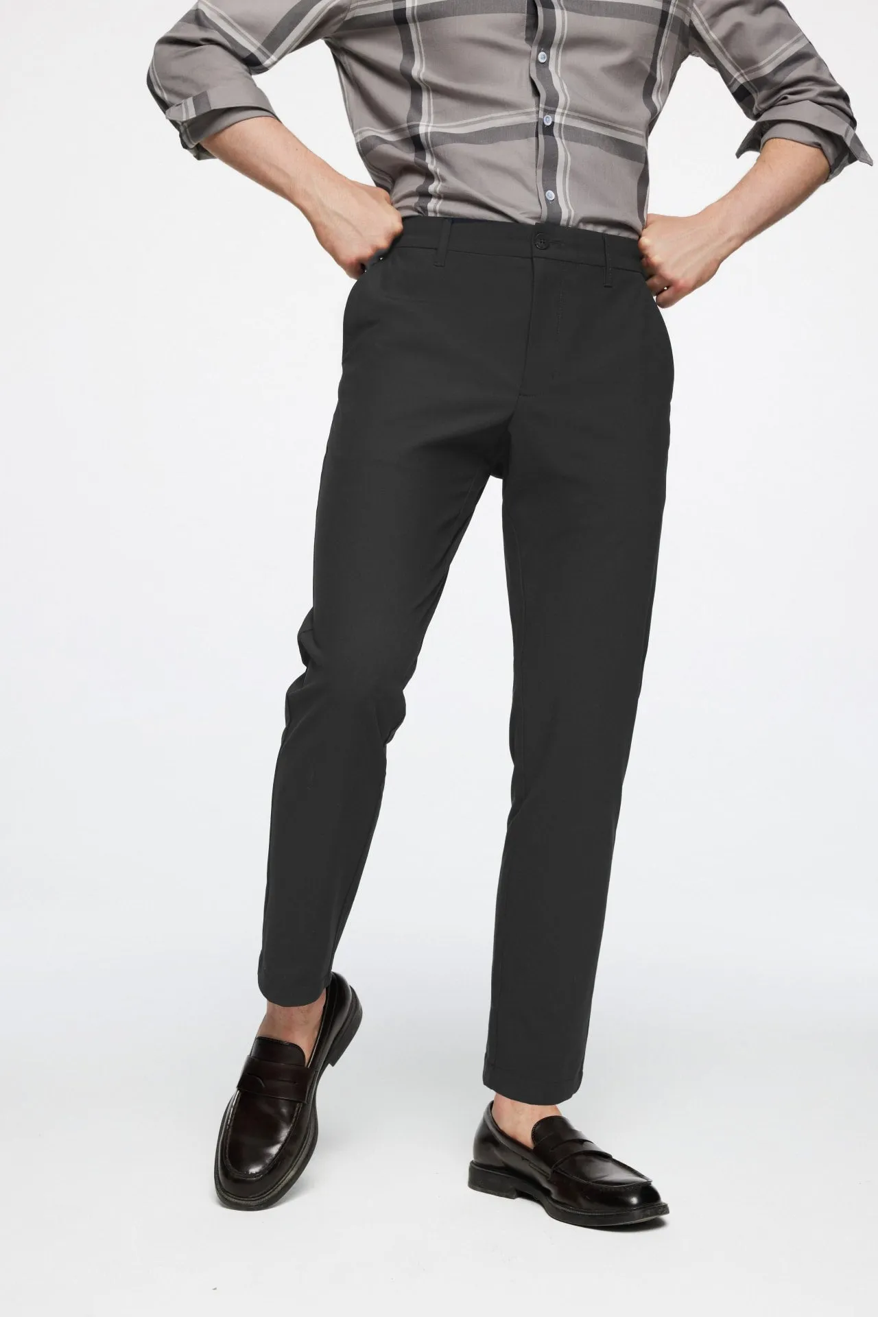 Soft Multi Way Stretch Casual Slim Tapered Fit Pants