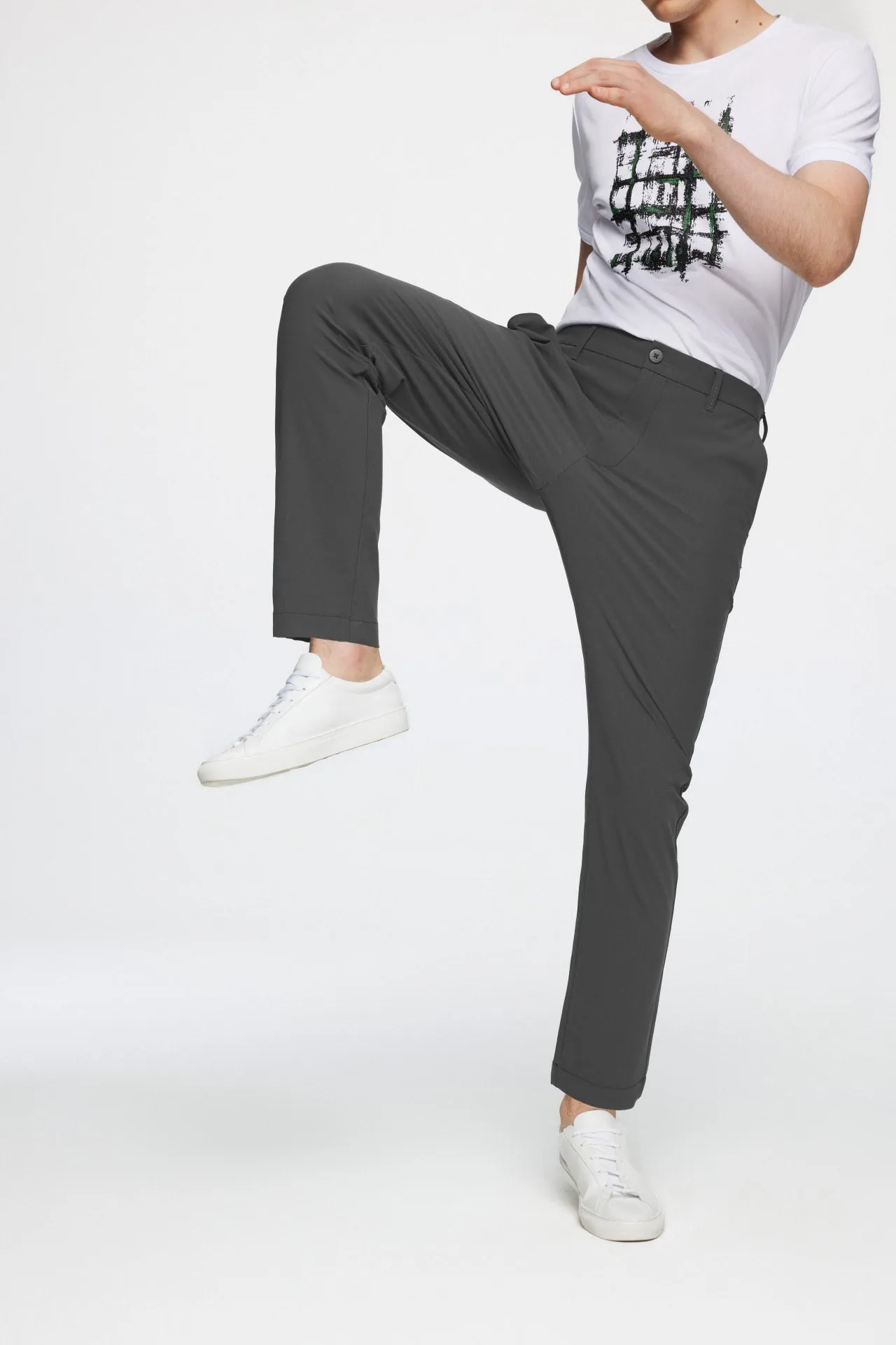 Soft Multi Way Stretch Casual Slim Tapered Fit Pants