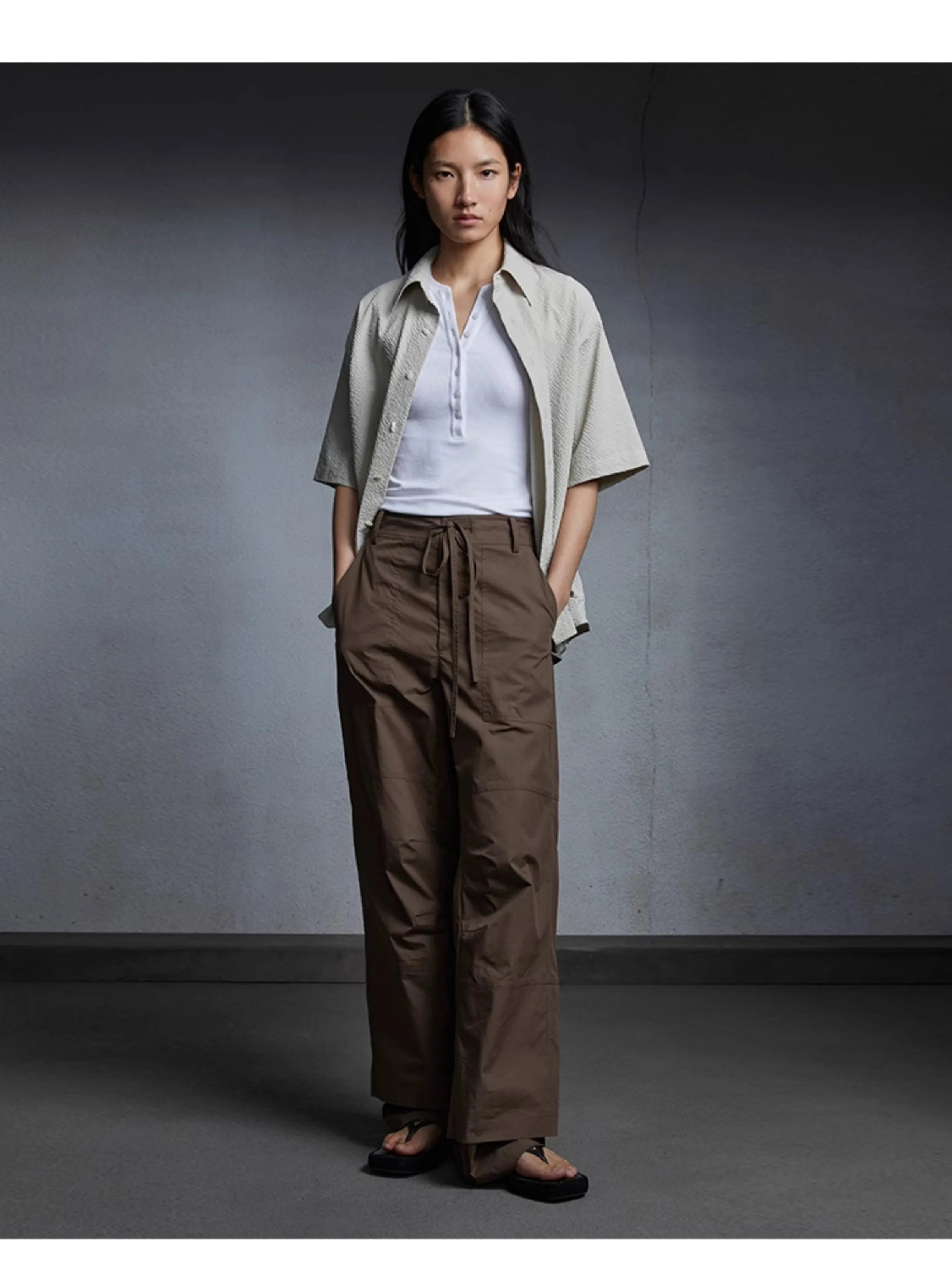 Straight Cotton Casual Pants