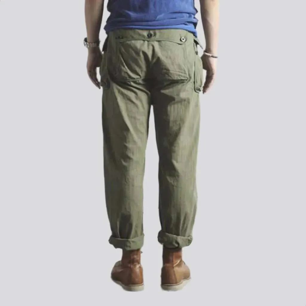 Street khaki men's jean pants