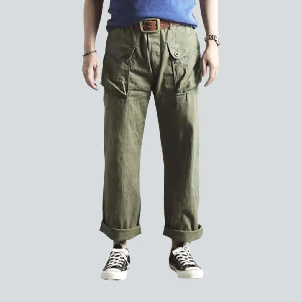 Street khaki men's jean pants