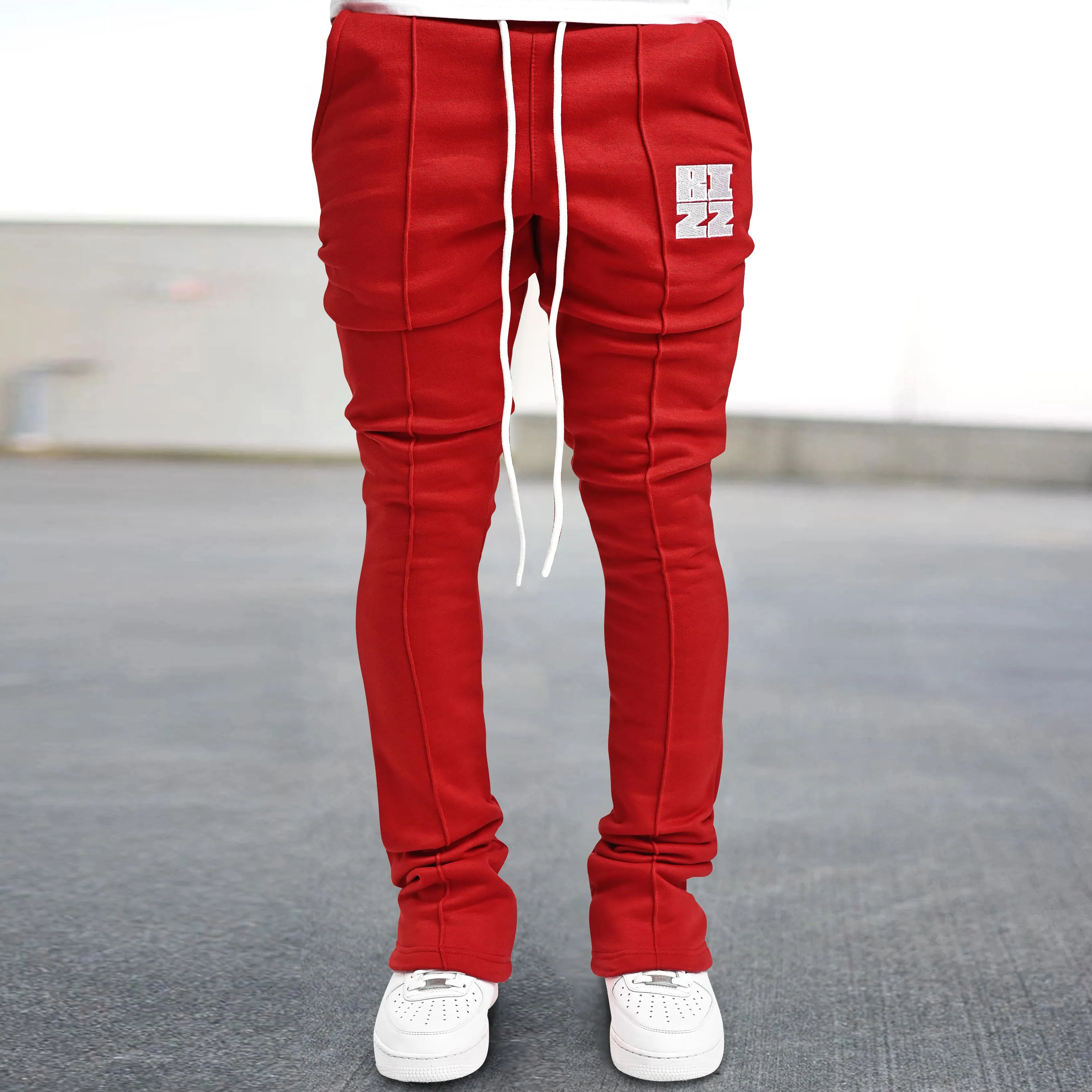 Street style letters stack joggers casual pants