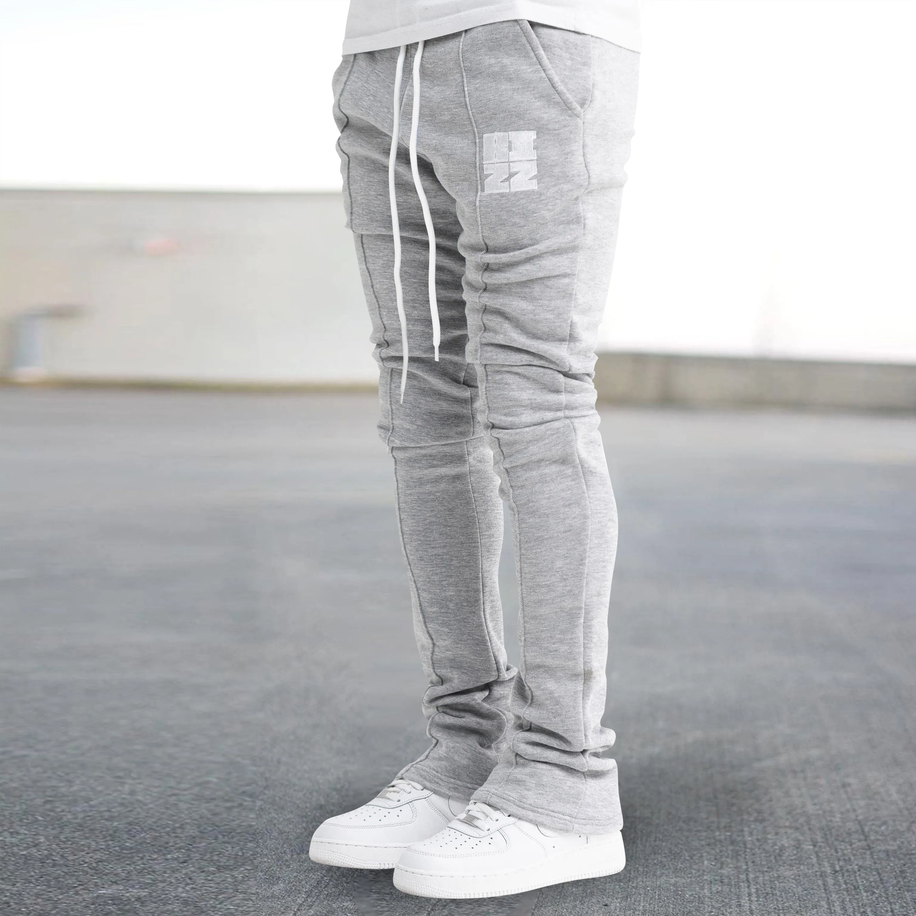 Street style letters stack joggers casual pants