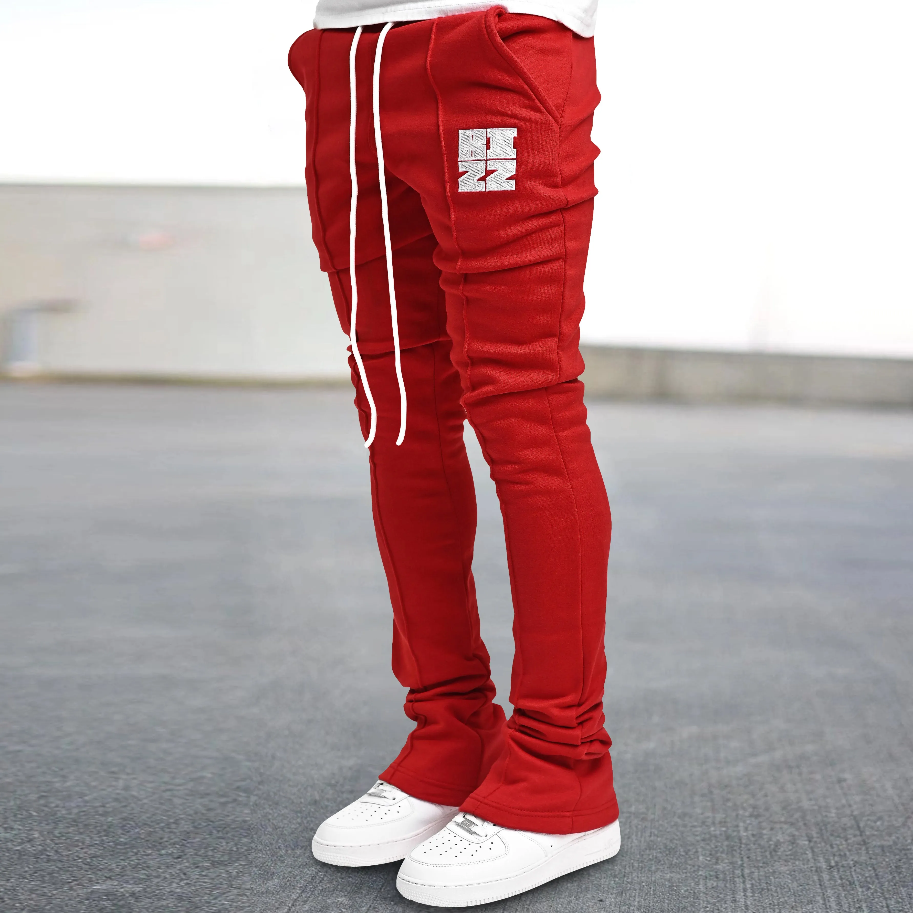 Street style letters stack joggers casual pants