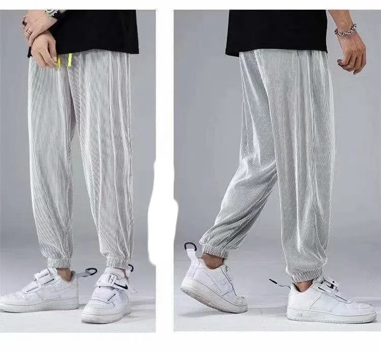 Stretch Ice Silk Drape Pants Men