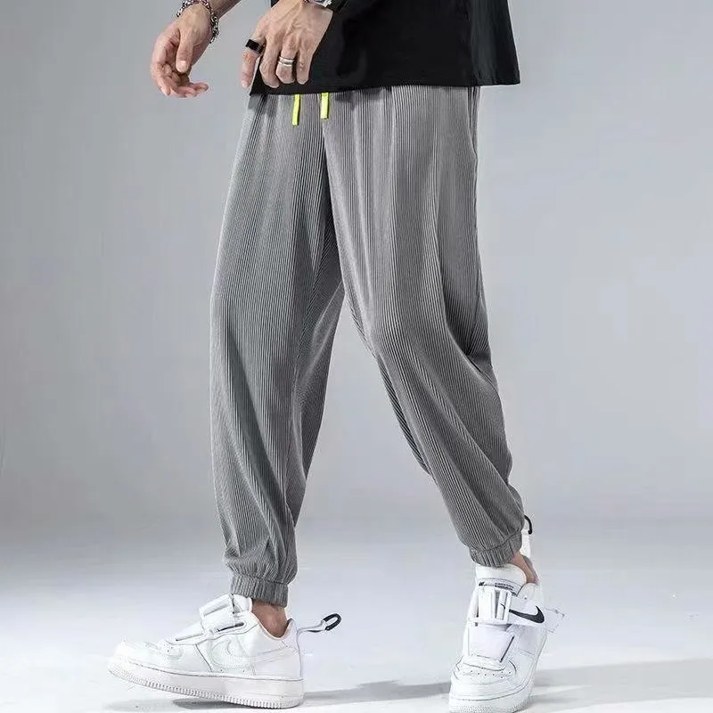 Stretch Ice Silk Drape Pants Men