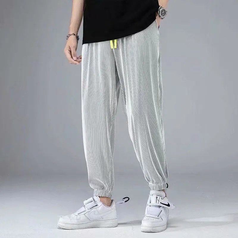 Stretch Ice Silk Drape Pants Men