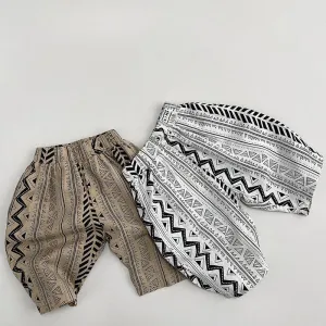 Vintage Geometric Print Loose Pants